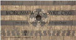 Desktop Screenshot of monummamluk-syrie.org